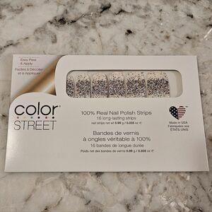 Color Street Nail Strips-Retired Red, White and Beautiful Glitter Overlay